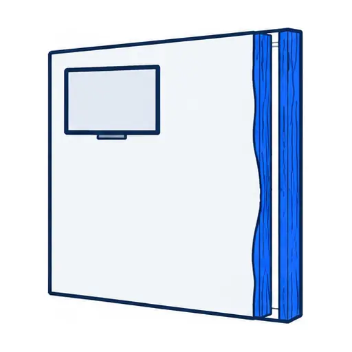Schematic: Drywall over wood studs (remodeled rooms and newer builds)